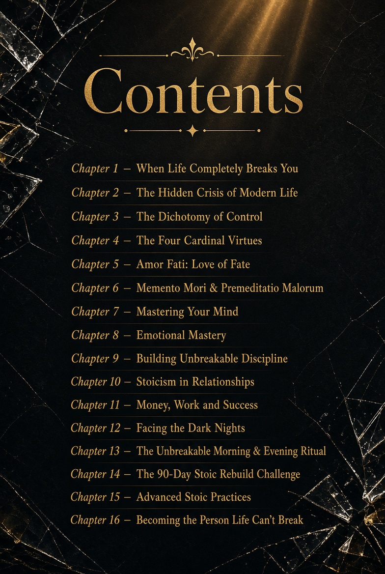Table of Contents from The Unbreakable Mind by Victor Kane